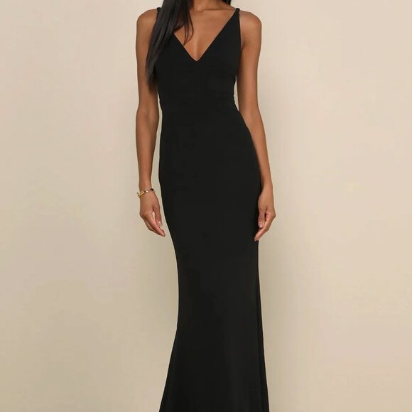 Lulu's Melora Black Sleeveless Maxi Dress (Gown) - Picture 1 of 5